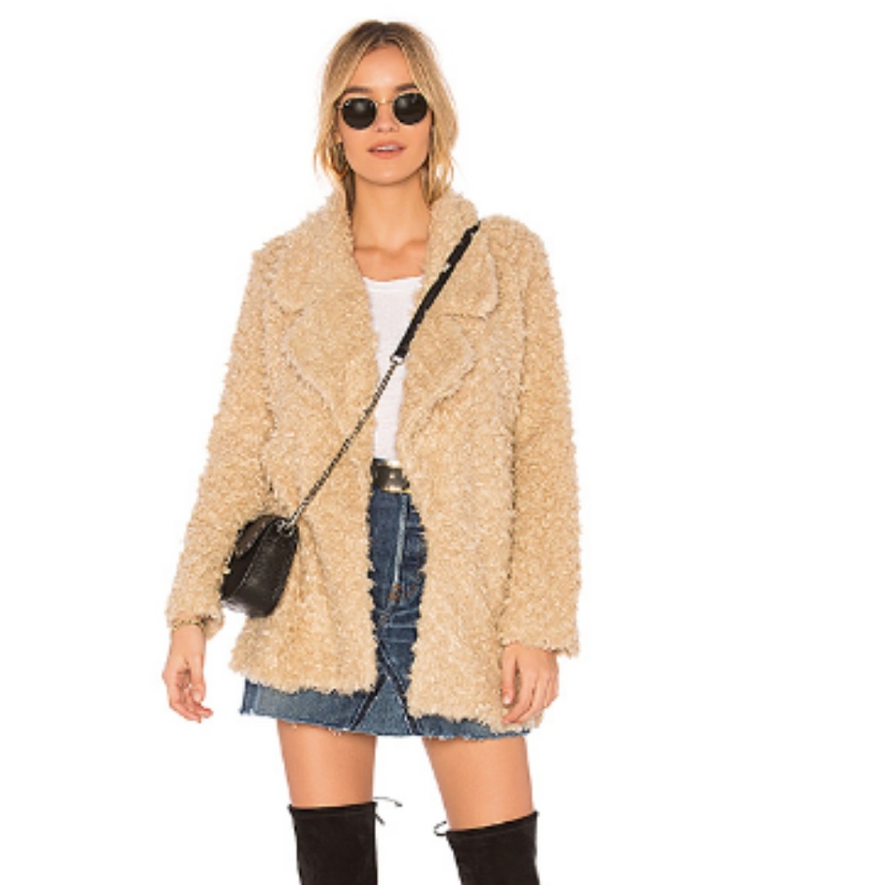 TULAROSA VIOLET FAUX SHAG COAT